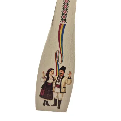 Spatula lemn, port popular romania, suvenir, 30 cm, model b